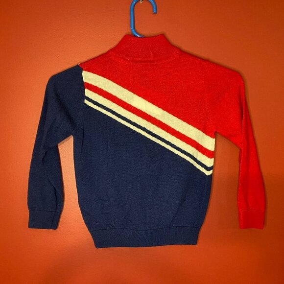 Velveteen Boy's Jason Navy and Red Knit Full Zip Sweater- NWT - Picture 2 of 2